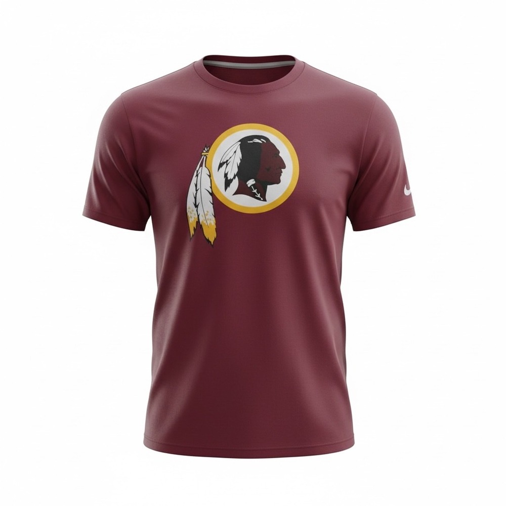 Nike Washington Redskins NFL T-Shirt Mens Burgundy Short Sleeve Logo Tee Maroon - Picture 2 of 2
